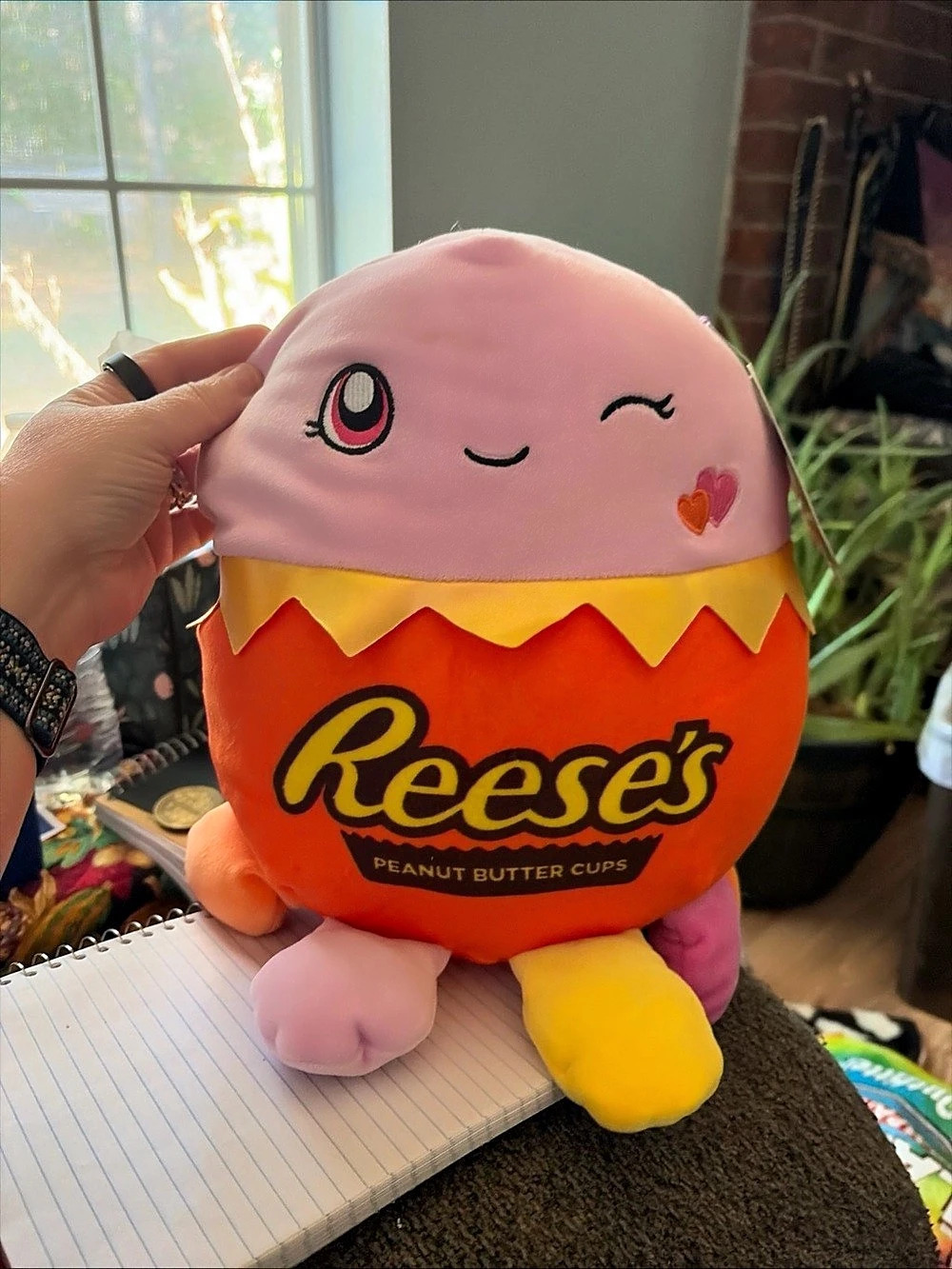 Reese's Plush Stuffed Animal in Orange & Pink Like New